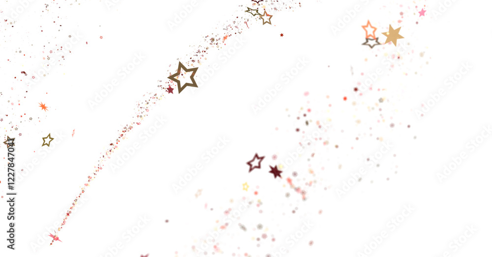 Naklejka premium Dazzling 3D Illustration: Witness a Downpour of Golden Stars