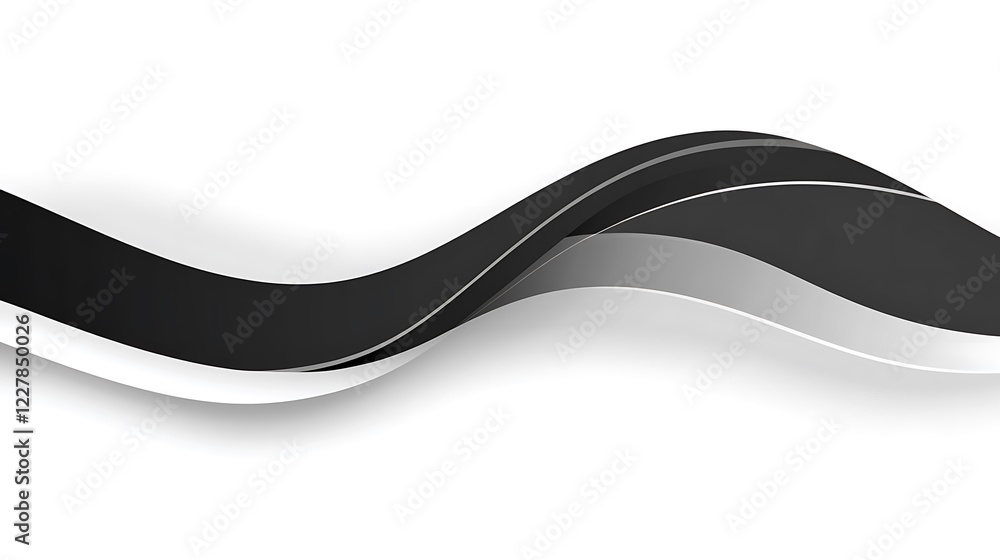 Fototapeta premium Abstract Black And White Wave Design Illustration