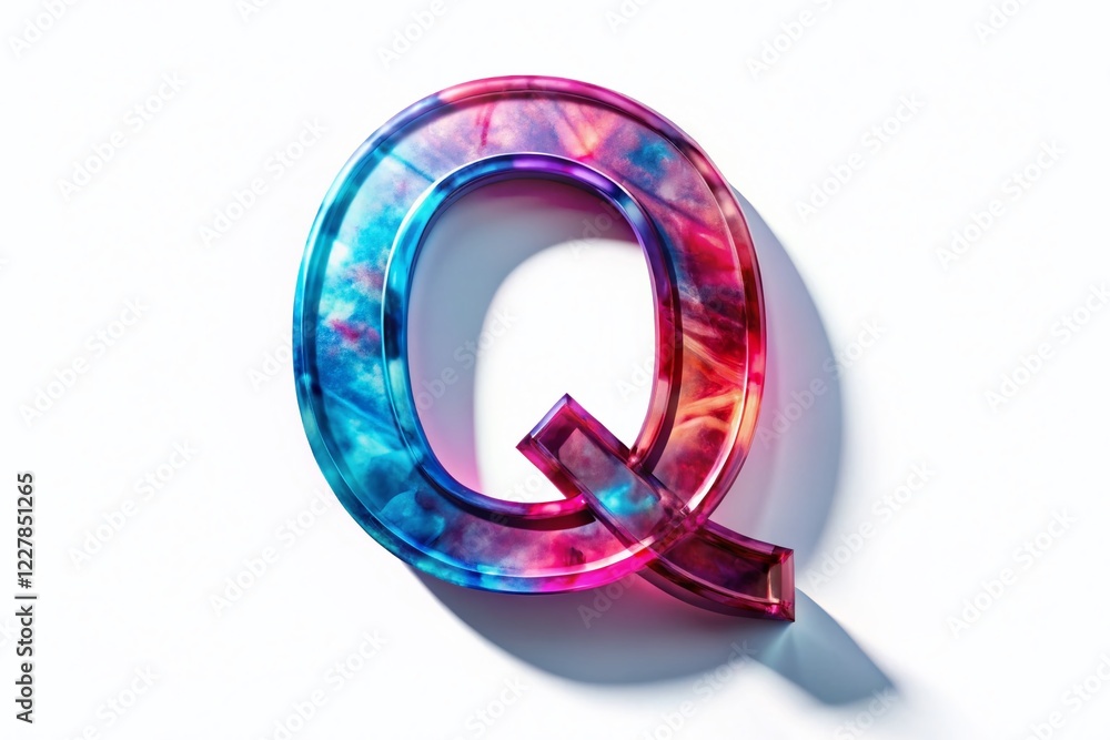 Double Exposure: Plastic Letter Q, Shadow Play on White Double Exposure: Plastic Letter Q, Shadow Play on White