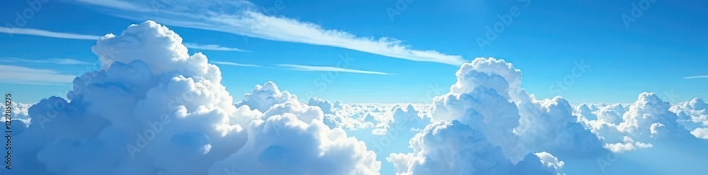 High-altitude cirrus clouds streak a deep blue sky , airy, cirrus, sunlight High-altitude cirrus clouds streak a deep blue sky , airy, cirrus, sunlight