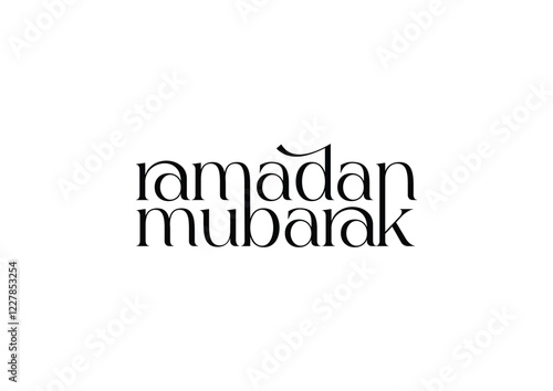 Elegant Ramadan Mubarak Calligraphy - Modern Arabic Typography for Islamic Festive Greetings and Digital Designs