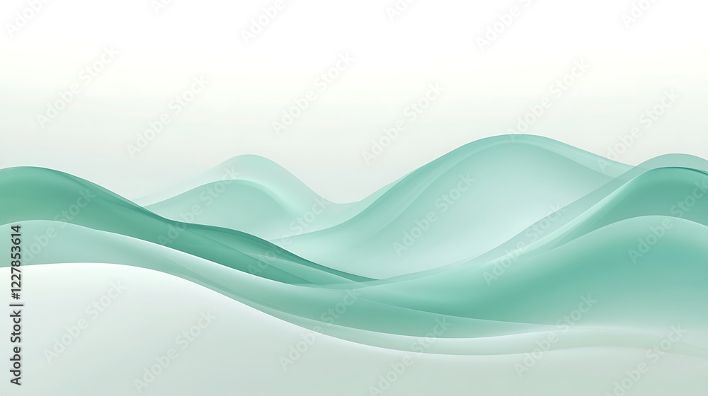Abstract Green Wave Landscape Design Art Abstract Green Wave Landscape Design Art