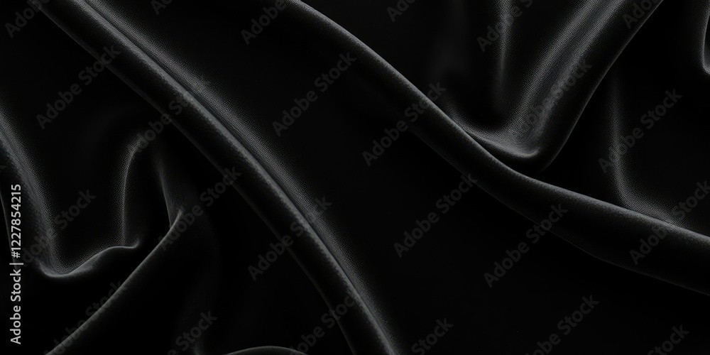 Fototapeta premium Soft black velvet fabric with a luxurious sheen, perfect for high-end fashion or home decor projects, design, black