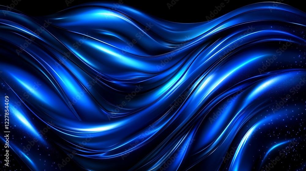Fototapeta premium Abstract Blue Swirling Liquid Dynamic Design