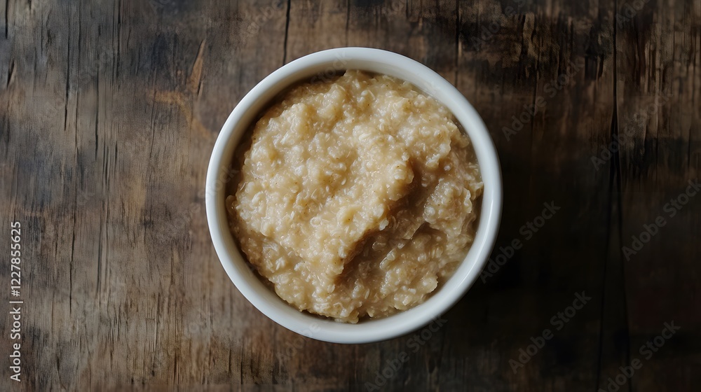 Plain oatmeal on wooden background. Plain oatmeal on wooden background.