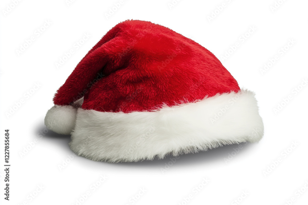 Red Christmas Hat with White Fur on Transparent Background. PNG Cutout, Isolated, No Shadows, White Background. Red Christmas Hat with White Fur on Transparent Background. PNG Cutout, Isolated, No Shadows, White Background.