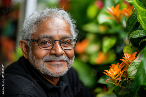 Indian Father Gardening