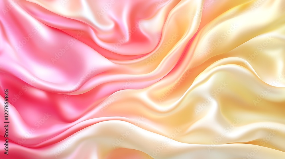 Obraz premium Draped Pink and Yellow Silk Fabric Texture