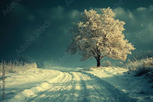 Winter Landscape In Night