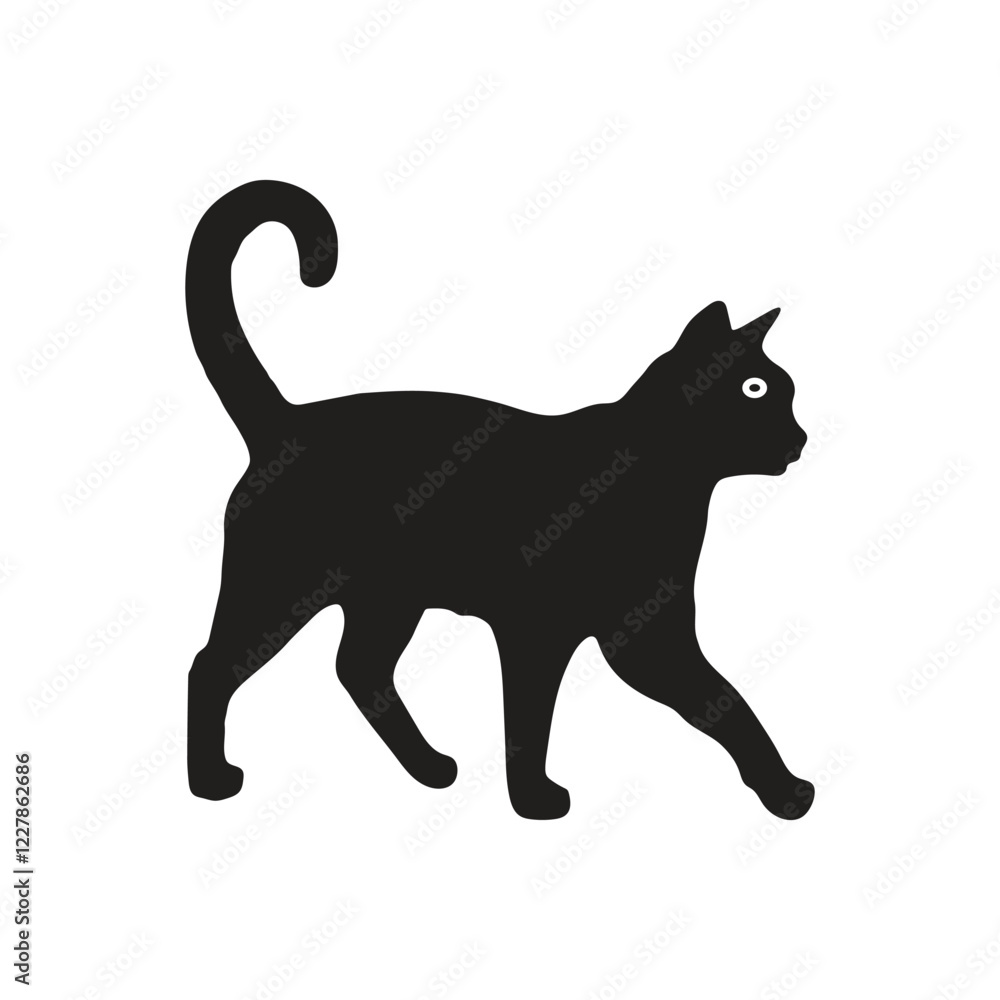 Cat Illustration Vector With White Background. Cat Illustration Vector With White Background.