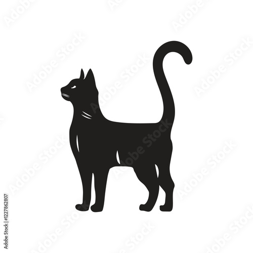 Cat Illustration Vector With White Background.