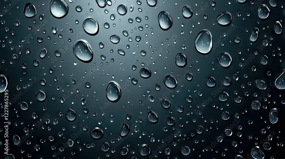 On a gloomy, rainy day, the sight of water droplets glistening against a dark background offers a calming and soothing visual experience On a gloomy, rainy day, the sight of water droplets glistening against a dark background offers a calming and soothing visual experience