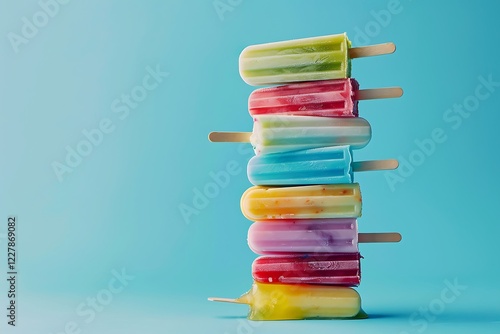 A stack of popsicles on a stick