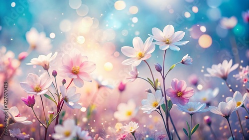 Elegant Abstract Spring Flower Light Texture: Aerial Photography