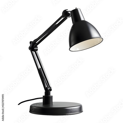 Desk lamp black modern light isolated on transparent background