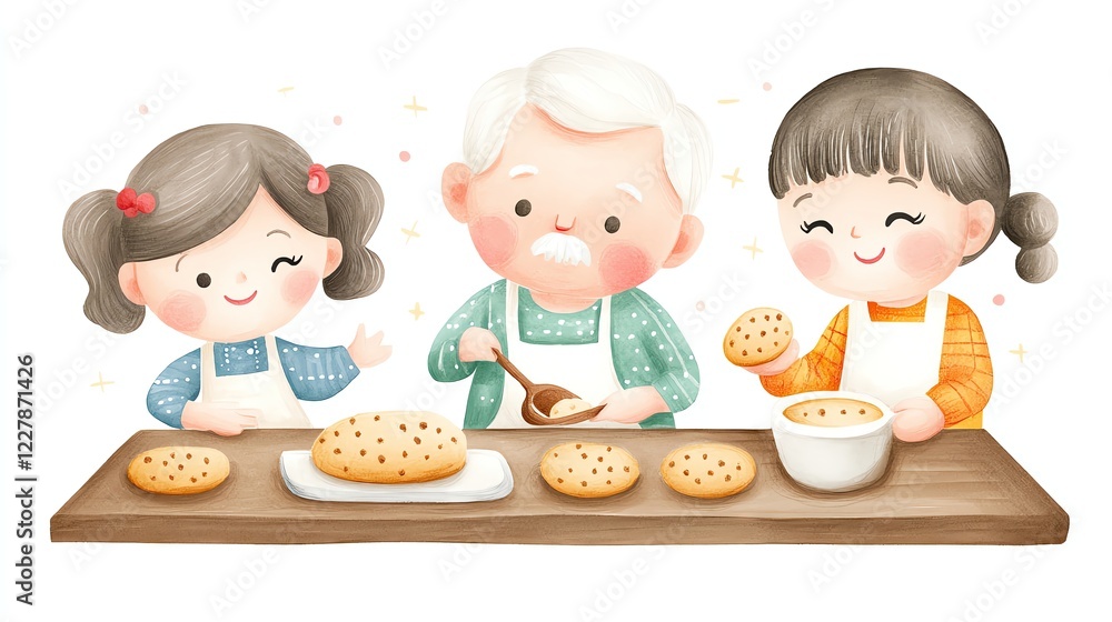 Elderly Friendship & Community retirement happiness Elderly Hobbies & Creativity Family baking cookies together, joyful moments. Elderly Friendship & Community retirement happiness Elderly Hobbies & Creativity Family baking cookies together, joyful moments.