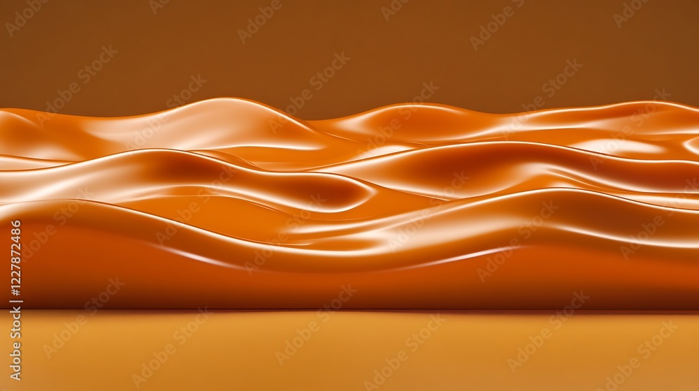 Fototapeta premium Abstract Caramel Liquid Waves Background Texture