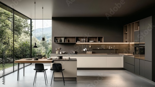 Smart kitchen isometric landing, iot technology photo