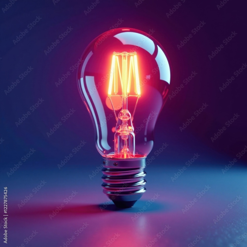 High-tech light bulb embedded in a metallic cylinder with pulsing LED lights, high-tech, light bulb High-tech light bulb embedded in a metallic cylinder with pulsing LED lights, high-tech, light bulb