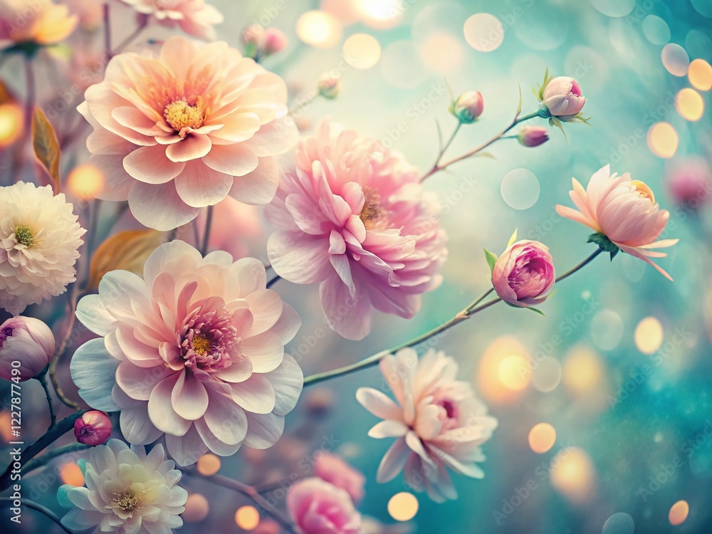 Obraz premium Elegant Pastel Spring Flower Abstract Vintage Photography