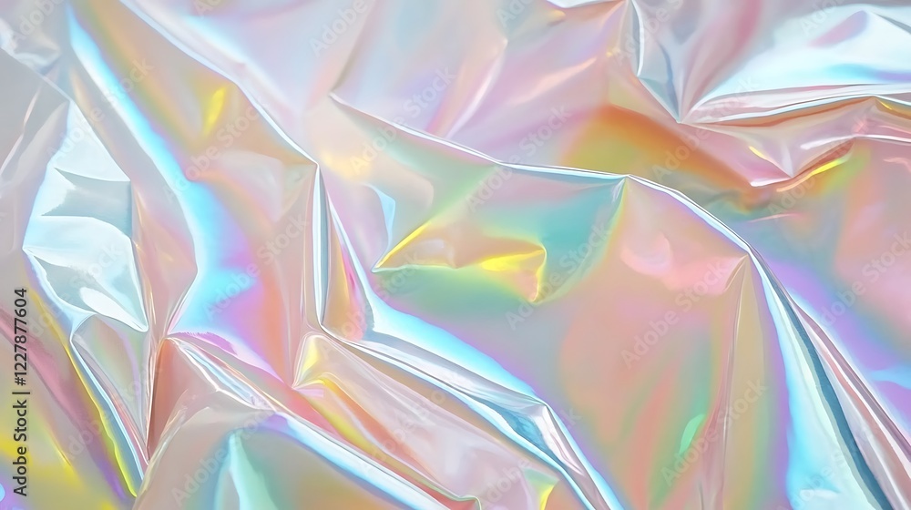 Iridescent Holographic Material Draped Softly Iridescent Holographic Material Draped Softly