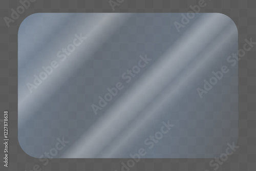 Texture of a rectangular plate with solar reflection. Beautiful reflection with a blue tint. Stock vector illustration	