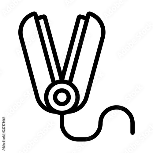 Hair Straightener Vector Line Icon Design