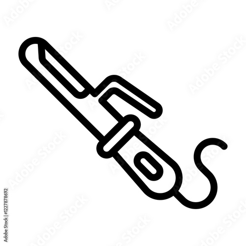 Hair Curler Vector Line Icon Design