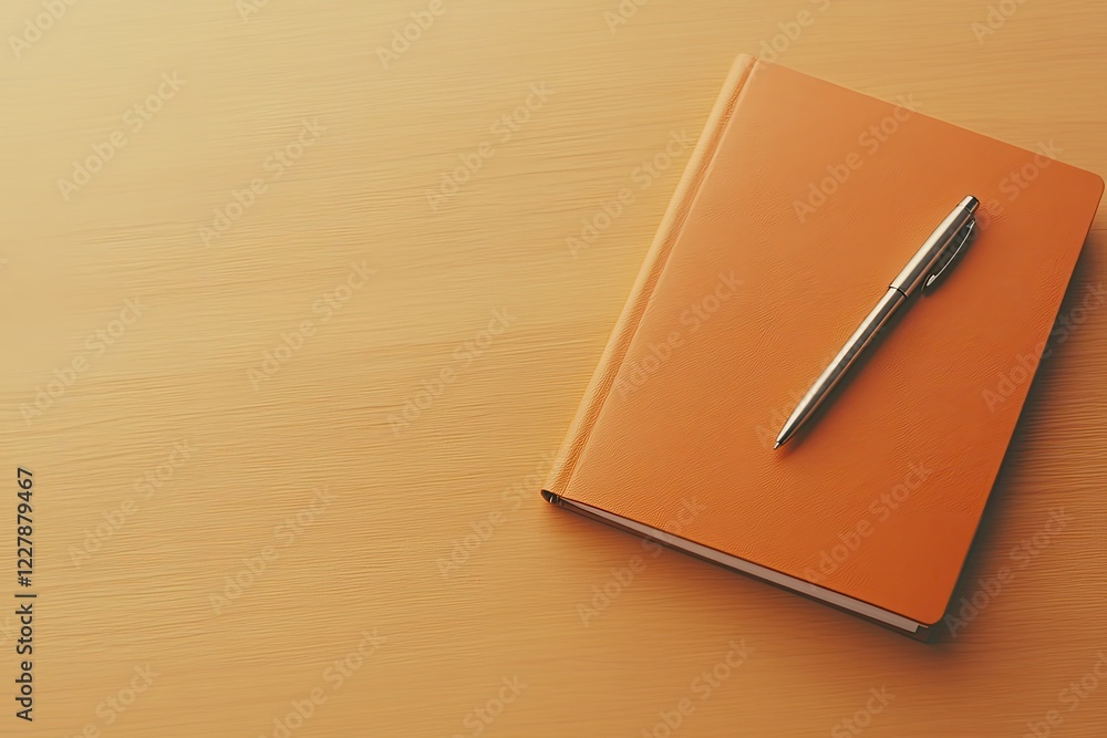 open agenda with pen placed diagonally high-quality leather cover in sharp focus natural warm light creating cozy workspace open agenda with pen placed diagonally high-quality leather cover in sharp focus natural warm light creating cozy workspace