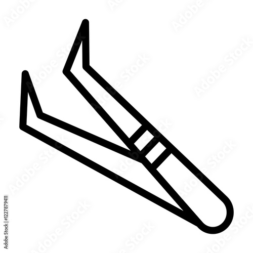 Tweezer Vector Line Icon Design