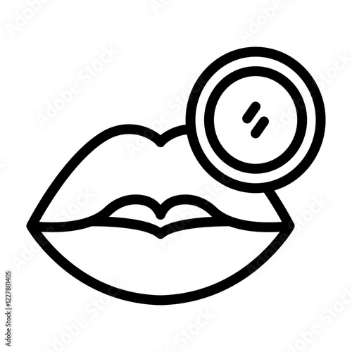 Lip Scrub Vector Line Icon Design