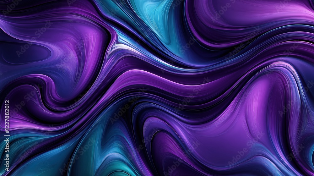 Fototapeta premium Abstract fluid wave pattern with vibrant purple and blue swirling textures