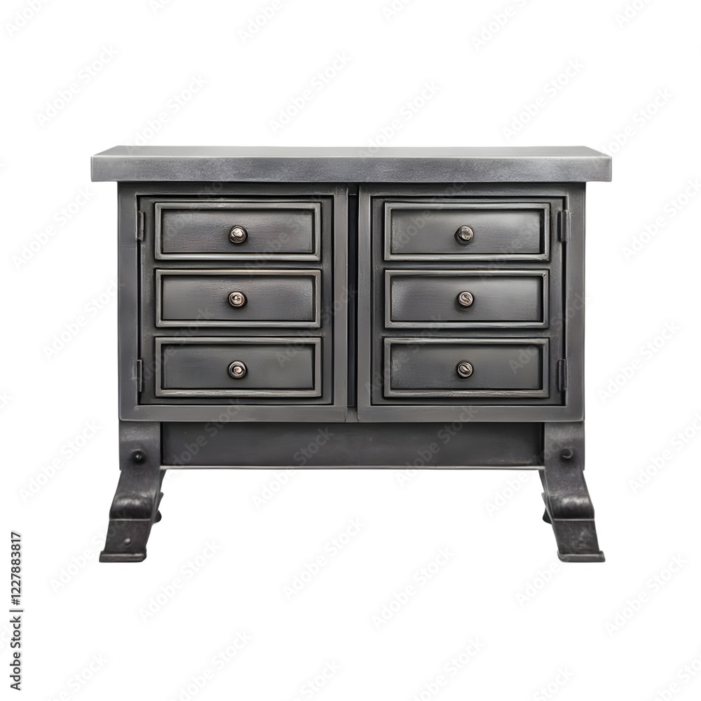 Isolated Pewter anvil industrial cabinet on a transparent background PNG Isolated Pewter anvil industrial cabinet on a transparent background PNG