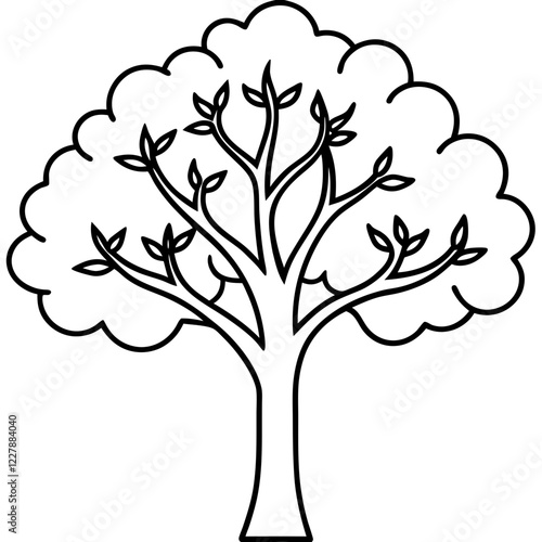 dogwood line art vector illustration 