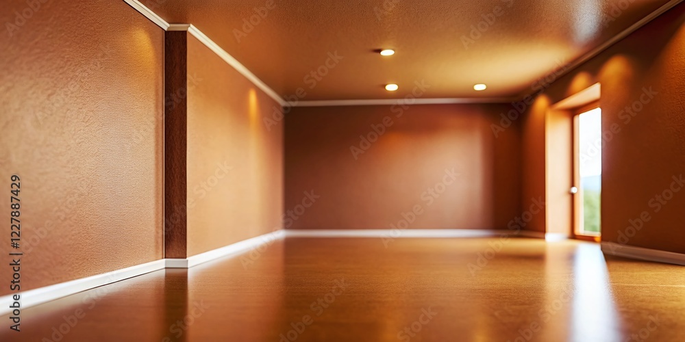Fototapeta premium Empty Mocha Mousse Wall, Miniature Tilt-Shift Photography