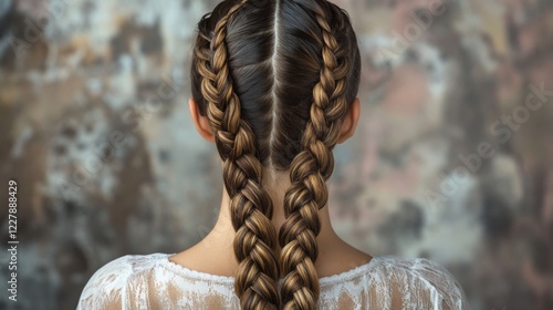 Two long braids. Generative AI