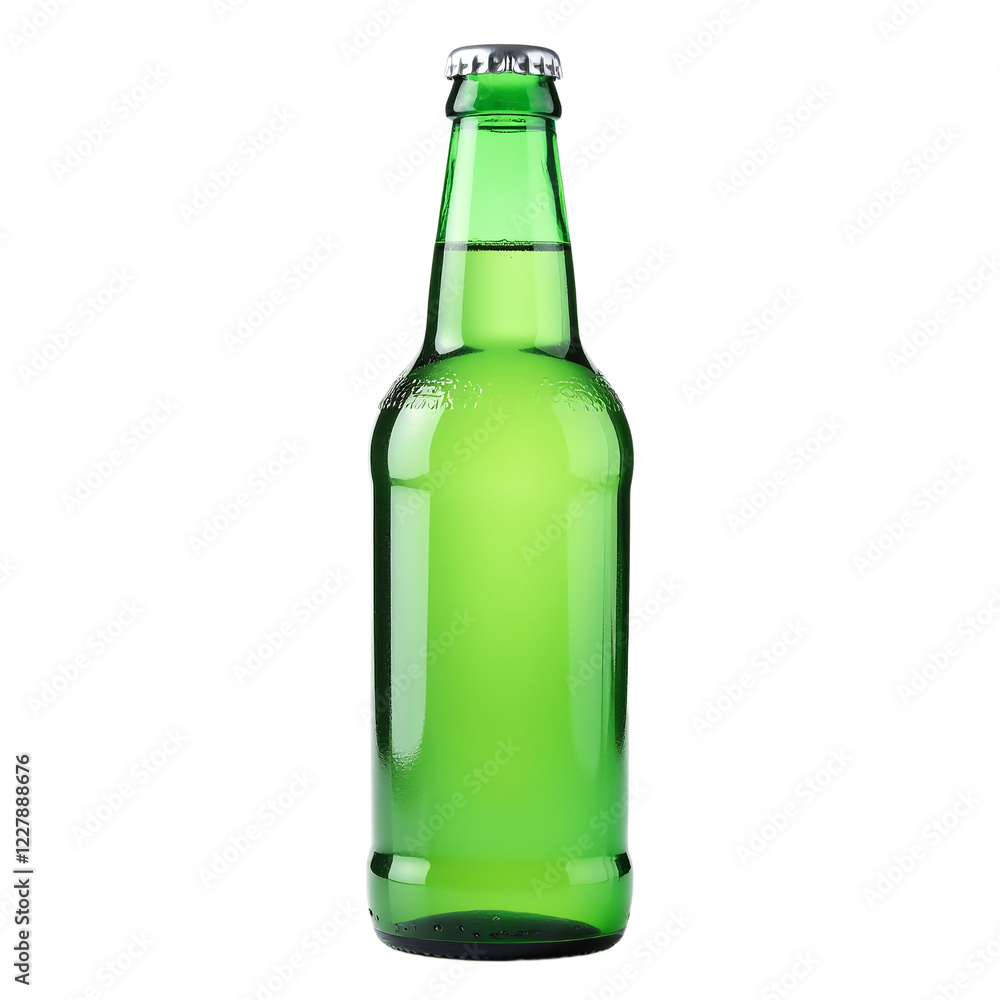 Green glass bottle of beer isolated on transparent background Green glass bottle of beer isolated on transparent background