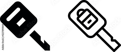 Car Key Vector Icon Set – Automotive and Security Icons