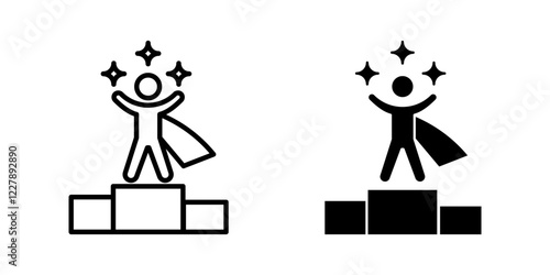 role model Icon set. Symbol isolated white background. vector illustration. color editable.
