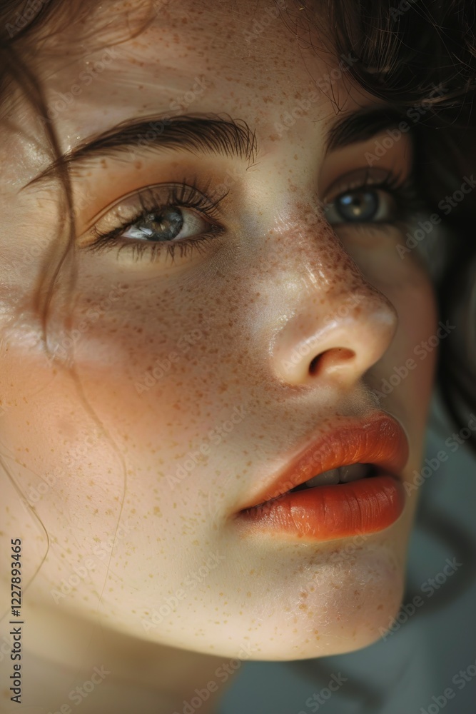 Fototapeta premium A Closeup portrait of a Caucasian lady looking in front