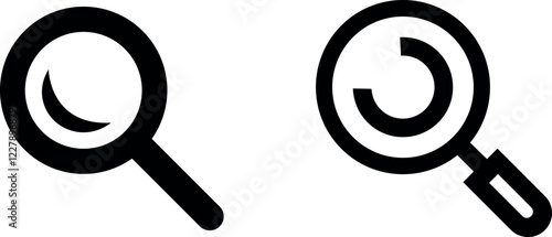 Magnifying Glass Vector Icon Set – Search and Inspection Icons
