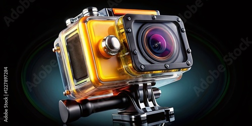 Extreme Action Camera Close-up: Isolated Hero 5 on Black Background