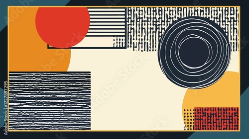 Aso Oke African Print Flat Vector Illustration