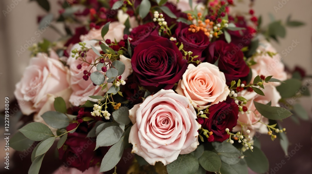 Elegant Mixed Rose Bouquet with Lush Greenery Elegant Mixed Rose Bouquet with Lush Greenery
