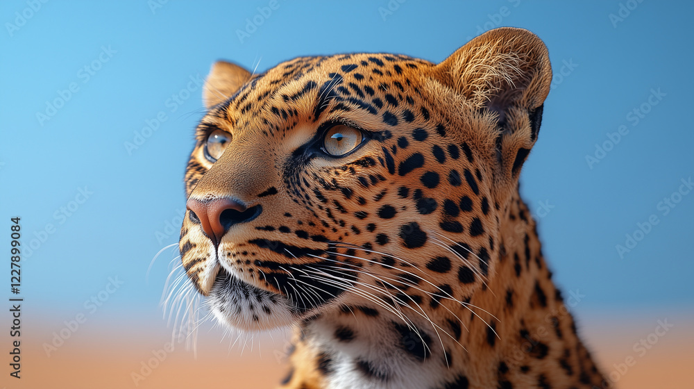 Obraz premium A closeup of a Arabian leopard's head