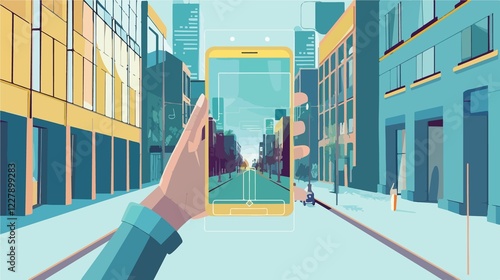 Augmented Reality Technology Flat Vector Illustration