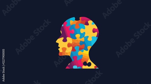 Wallpaper Mural Autism Awareness Day Puzzle Piece Silhouette Flat Vector Torontodigital.ca