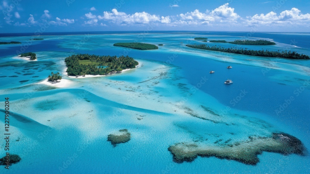 Obraz premium Tropical Island Paradise Scenic Aerial View