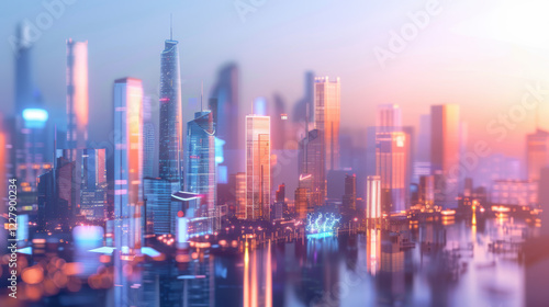 Wallpaper Mural Cityscape at Dusk Torontodigital.ca