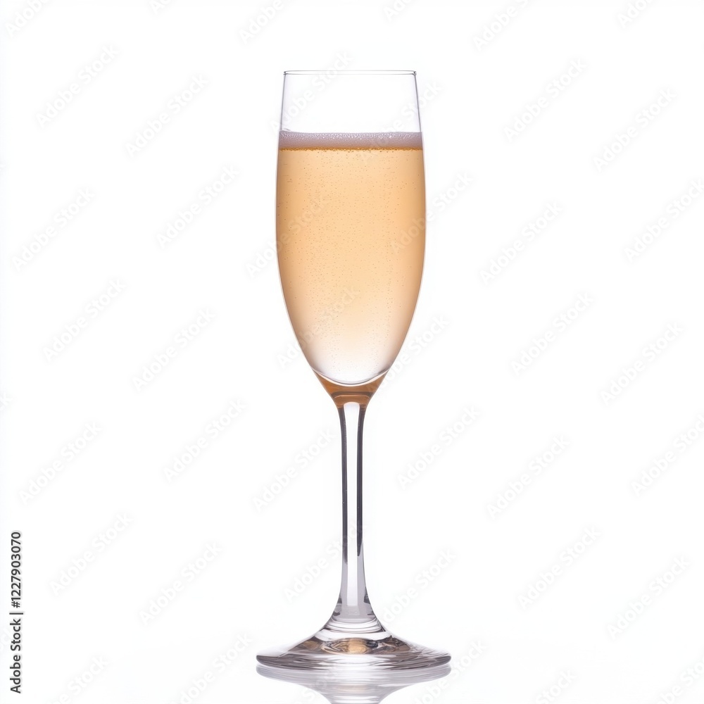 Champagne Flute on White Background. Champagne Flute on White Background.